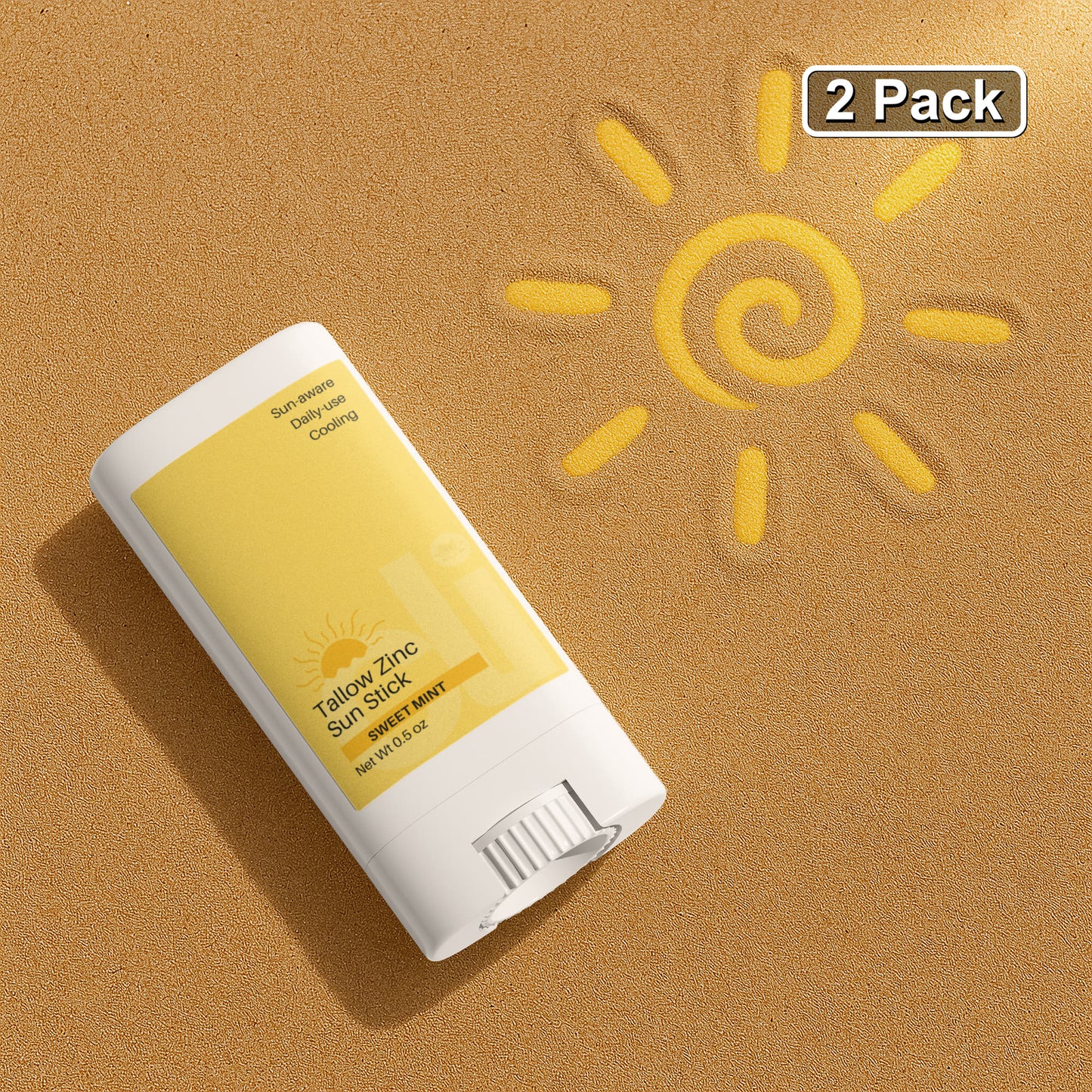2 Pack Tallow Zinc Sun Stick
