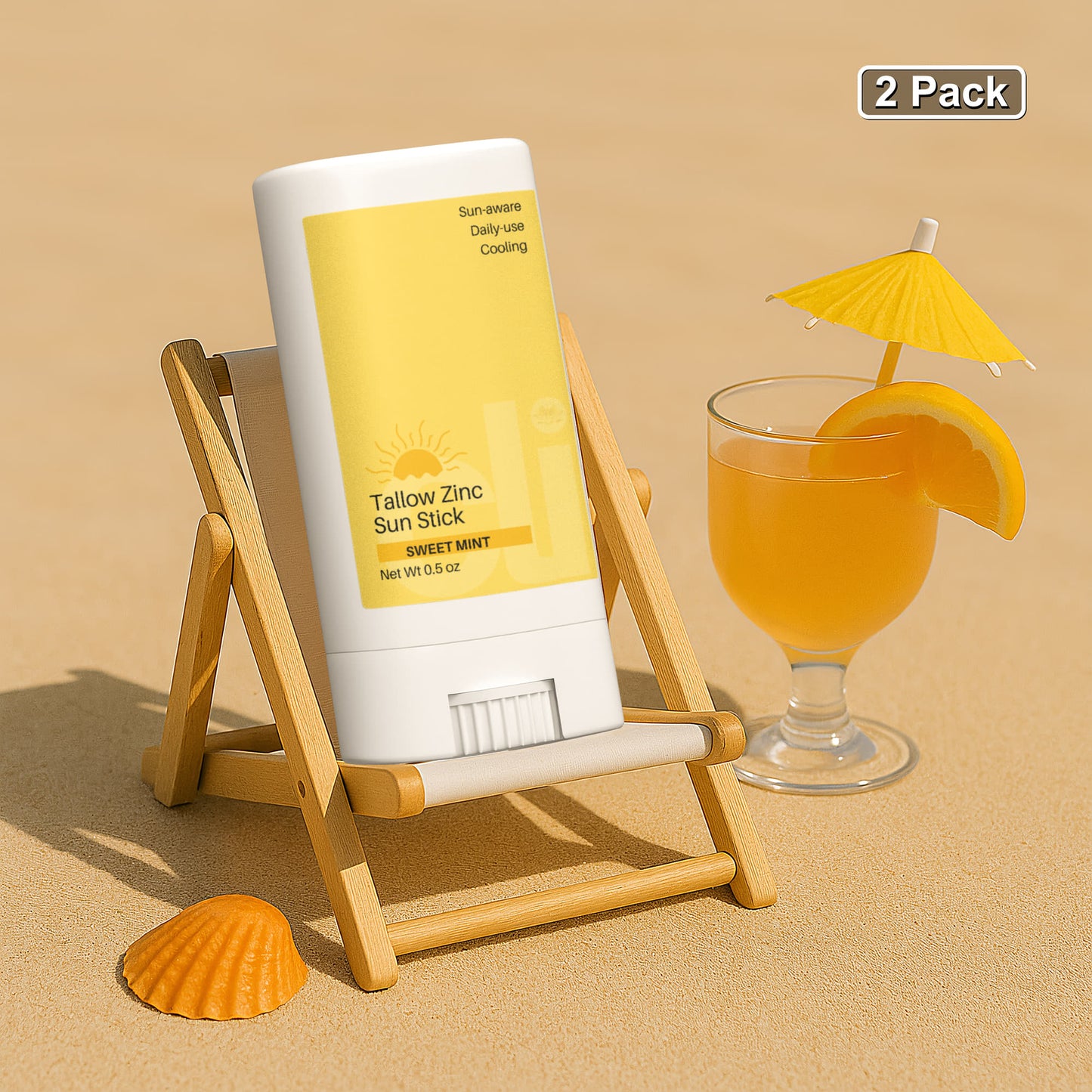 2 Pack Tallow Zinc Sun Stick